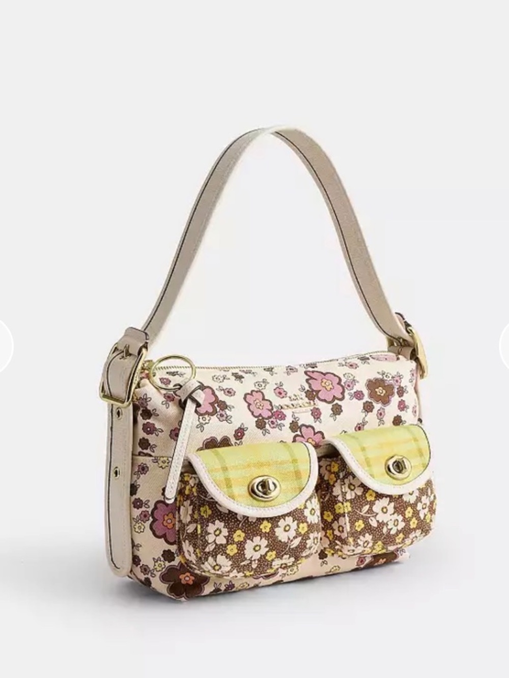 Coach cargo shoulder bag in floral print - Picture 3 of 14